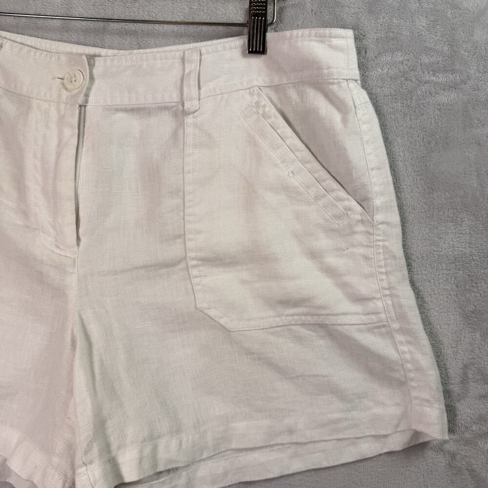 Tommy Bahama 100% Linen Shorts Women's 12 White Resortwear Beach Summer Vacation - Picture 2 of 15